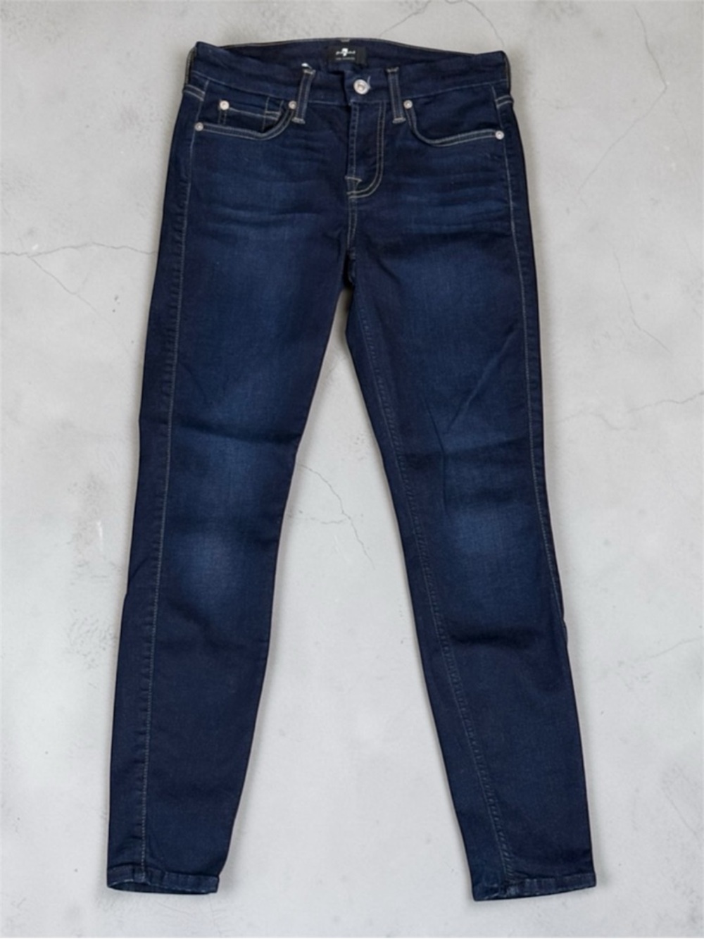 NWOT 7 For All Mankind Dark Blue The Ankle Skinny Jeans Women’s Size 26